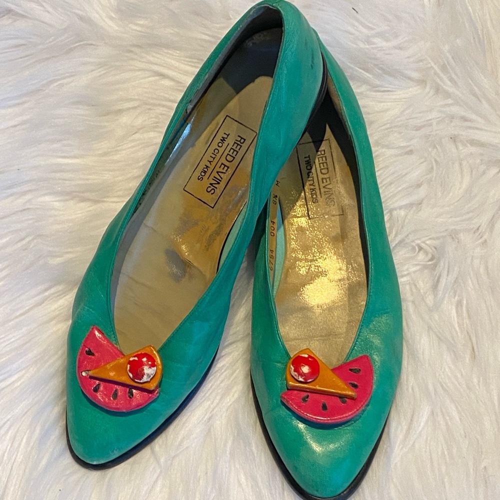 TWO CITY KIDS green watermelon flat shoes 8.5 M - Picture 4 of 12